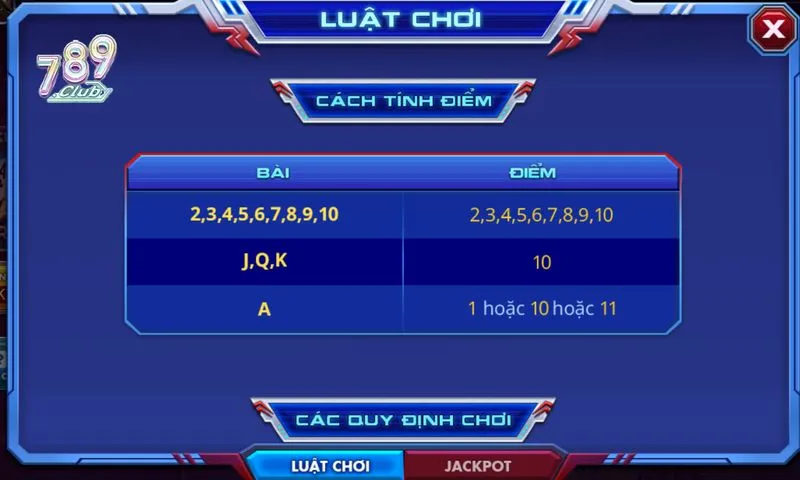 Hướng dẫn cách tính điểm cực dễ với xì dzách 789 club